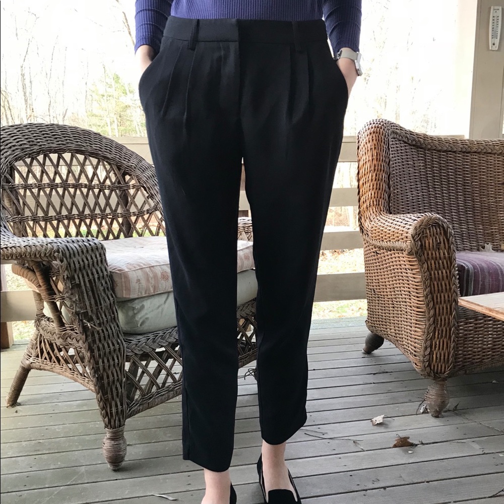 The Perfect Black Ankle Trousers Women's S  - Office Elegant